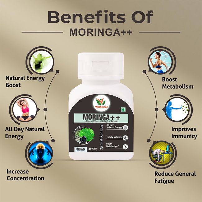 Moringa++ 60 Veg Capsules | Natural Energy 
