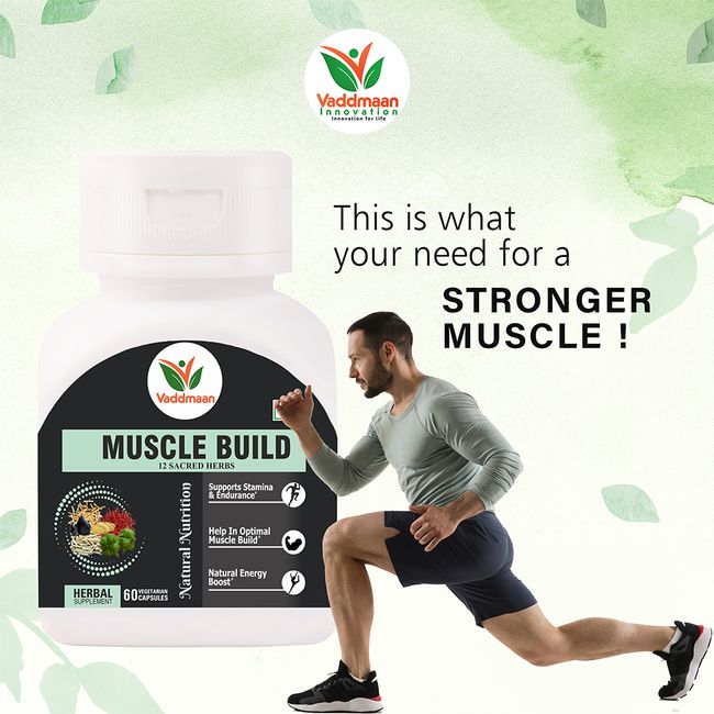 MUSCLE BUILD – 12 Ayurvedic Herbs for Muscle Gain, Recovery, Mass and Improved Athletic body performance
