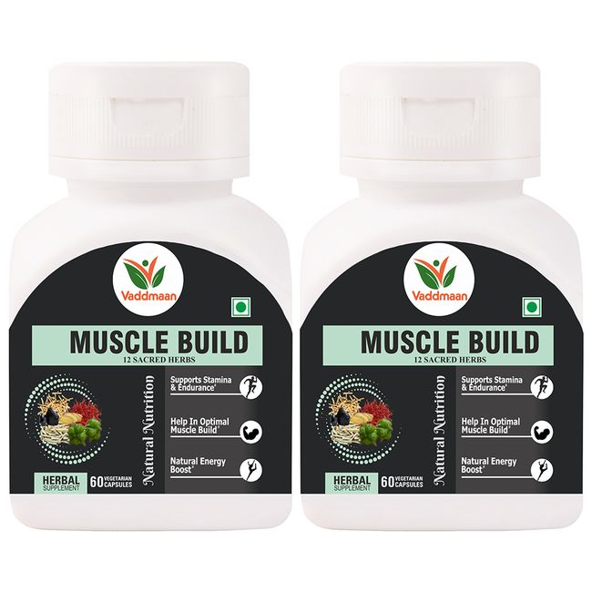 MUSCLE BUILD – 12 Ayurvedic Herbs for Muscle Gain, Recovery, Mass and Improved Athletic body performance