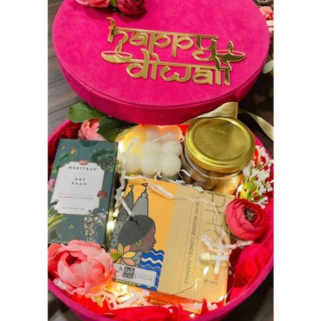 Diwali Gift Pack in Velvet Satin Box