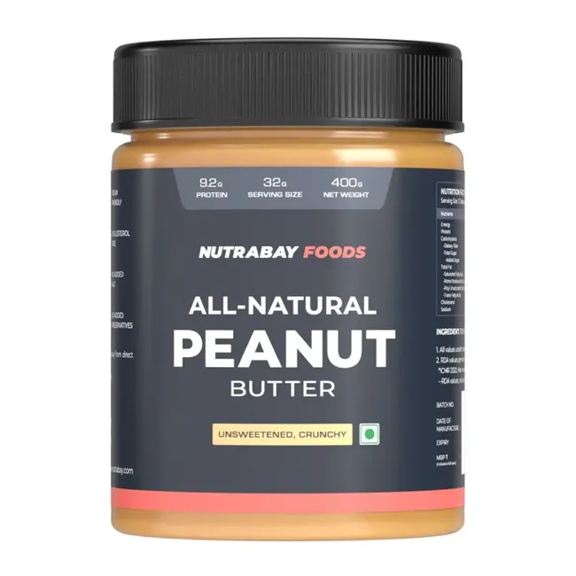 Nutrabay All-Natural Peanut Butter (crunchy) - 400 gm