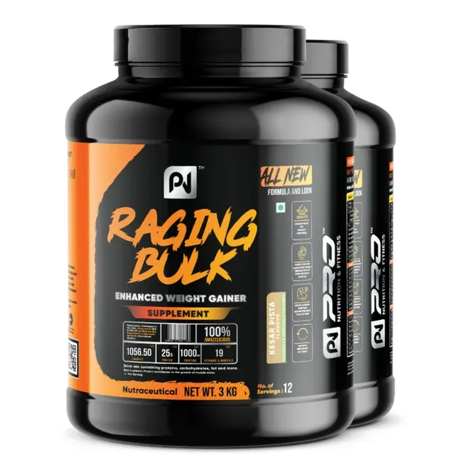 Pro Nutrition Raging Bulk Weight Gainer (3 kg) - Kesar Pista