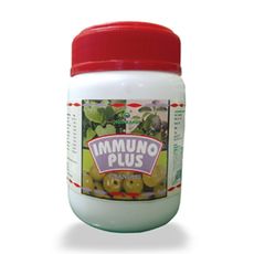 Immuno Plus herbal supplement white jar with red cap
