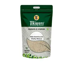 Tikaram Ayurveda male stamina and vitality mixture powder pouch