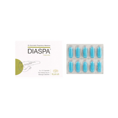 Diaspa capsules blister pack with product box